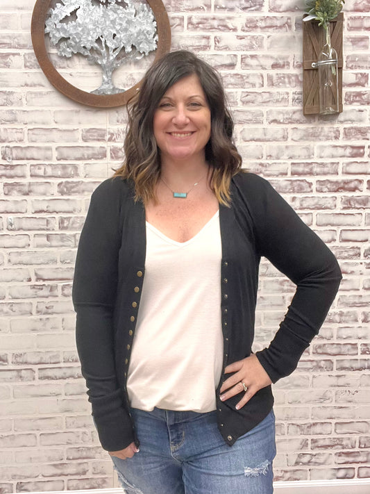 Snap Button Cardigan (available in multiple colors)